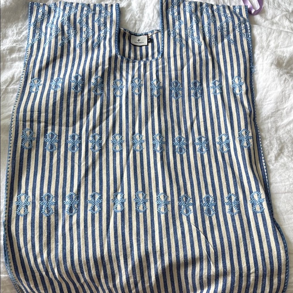 Tuckernuck Blue and White Sleeveless Sundress